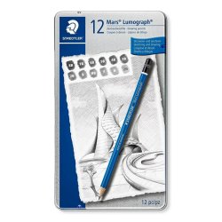 Staedtler - Staedtler Mars Lumograph Tradition Dereceli Kalem Seti 12li 