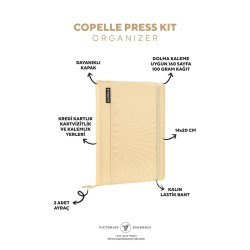 Victorias Journals Copelle Press Kit Çizgili Defter 14.8x21cm 100g Krem - Thumbnail