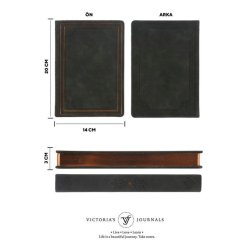 Victoria Journals Vintage Old Book Defter Düz 14x20cm 128 Sayfa Mat Siyah 123-9108 - Thumbnail