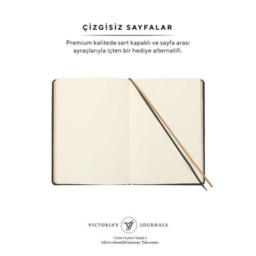 Victoria Journals Vintage Old Book Defter Düz 14x20cm 128 Sayfa Mat Siyah 123-9108