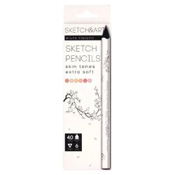 Bruno Visconti - Bruno Visconti Sketch&Art Profesyonel Kuru Boya Kalemi Kalın Gövde 4mm Portre 6 Renk No: 30-0118/04