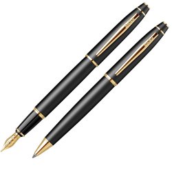 Scrikss 35 Dolma Kalem - Tükenmez Kalem Seti Mat Siyah Altın - Thumbnail