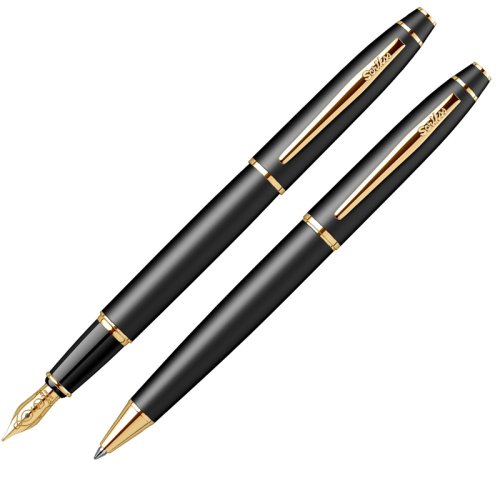 Scrikss 35 Dolma Kalem - Tükenmez Kalem Seti Mat Siyah Altın