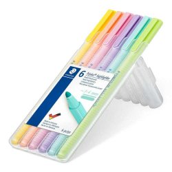 Staedtler - Staedtler Triplus Textsurfer Fosforlu Kalem Pastel Renkler 6lı