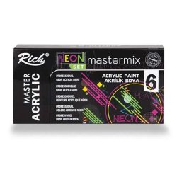 Rich - Rich Mastermix Akrilik Boya Seti Neon Renkler 6lı 60cc (1)
