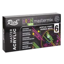 Rich - Rich Mastermix Akrilik Boya Seti Neon Renkler 6lı 60cc