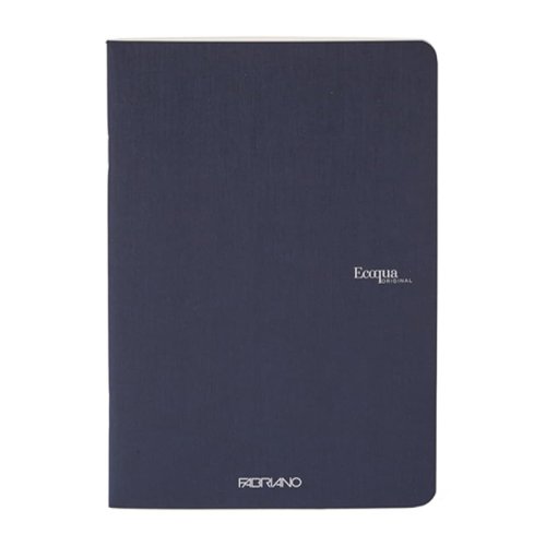 Fabriano EcoQua Staplebound Notebook Navy Blue Blank 90g A4