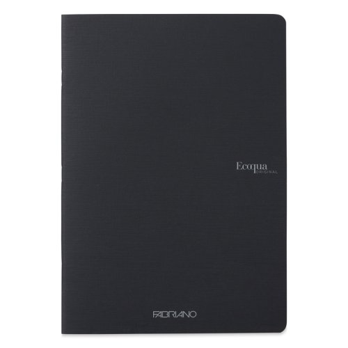 Fabriano EcoQua Staplebound Notebook Siyah Blank 90g A4