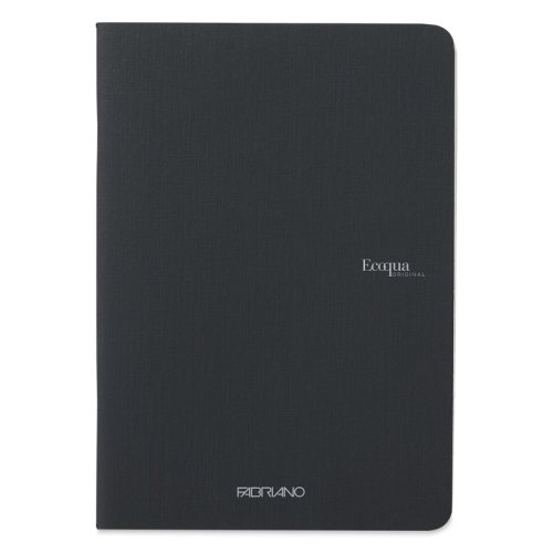 Fabriano EcoQua Staplebound Notebook Black Blank 90g A5