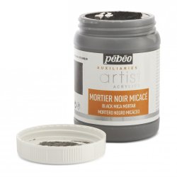Pebeo - Pebeo Acrylic Black Mica Mortar Siyah Mika Harcı 250ml (1)