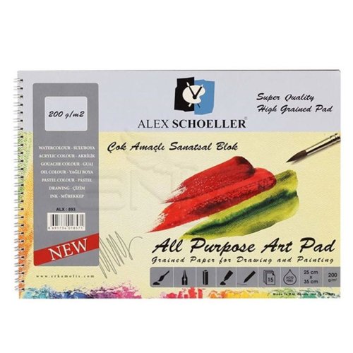 Alex Schoeller Çok Amaçlı Sanatsal Blok 200g 15 Yaprak 25x35