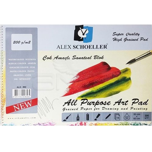 Alex Schoeller Çok Amaçlı Sanatsal Blok 200g 15 Yaprak 35x50