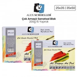 Alex Schoeller - Alex Schoeller Çok Amaçlı Sanatsal Blok 200g 15 Yaprak