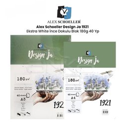 Alex Schoeller - Alex Schoeller Design Ja 1921 Ekstra White İnce Dokulu Blok 180g 40 Yp