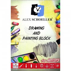 Alex Schoeller - Alex Schoeller Drawing and Painting Block Dokulu Eskiz Defteri 220g 15 Yaprak 35x50cm (1)