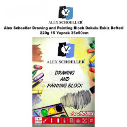 Alex Schoeller Drawing and Painting Block Dokulu Eskiz Defteri 220g 15 Yaprak 35x50cm - Thumbnail