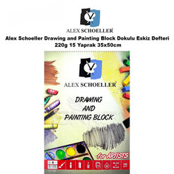 Alex Schoeller - Alex Schoeller Drawing and Painting Block Dokulu Eskiz Defteri 220g 15 Yaprak 35x50cm