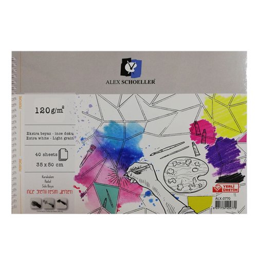 Alex Schoeller Ekstra Beyaz Resim Defteri 120g 40 Yaprak 35x50cm - 35x50cm