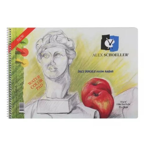 Alex Schoeller İnce Dokulu Resim Defteri 120g 15 Yaprak 25x35cm - 25x35cm