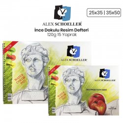 Alex Schoeller - Alex Schoeller İnce Dokulu Resim Defteri 120g 15 Yaprak
