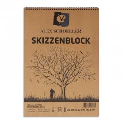 Alex Schoeller - Alex Schoeller Kraft Çizim Defteri Spiralli 90g 15 Yaprak