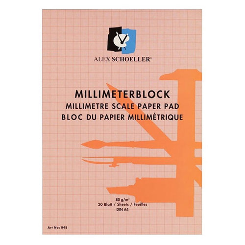 Alex Schoeller Milimetrik Blok Kırmızı 80g 20 Yaprak