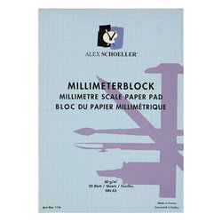 Alex Schoeller Milimetrik Blok Mavi 80g 20 Yaprak - Thumbnail