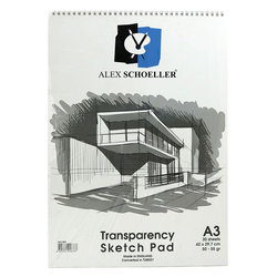 Alex Schoeller Transparency Spiralli Sketch Pad Aydınger-Eskiz Blok 50-55 g A3 30 Yaprak - Thumbnail