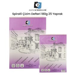 Alex Schoeller - Alex Schoeller Spiralli Çizim Defteri 180g 25 Yaprak