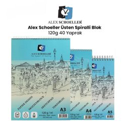 Alex Schoeller Üsten Spiralli Blok 120g 40 Yaprak - Thumbnail
