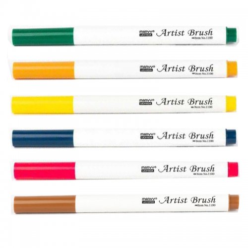 Marvy Artist Brush Fırça Uçlu Marker Set 1 Canlı Renkler