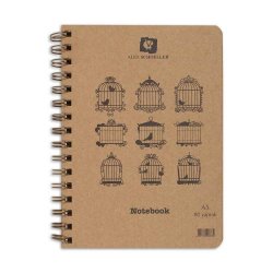 Alex Schoeller - Alex Schoeller Kraft Sert Kapak Spiralli Düz Defter 70g A5 80 Yaprak