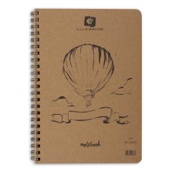 Alex Schoeller - Alex Schoeller Kraft Sert Kapak Spiralli Düz Defter 70g A4 80 Yaprak