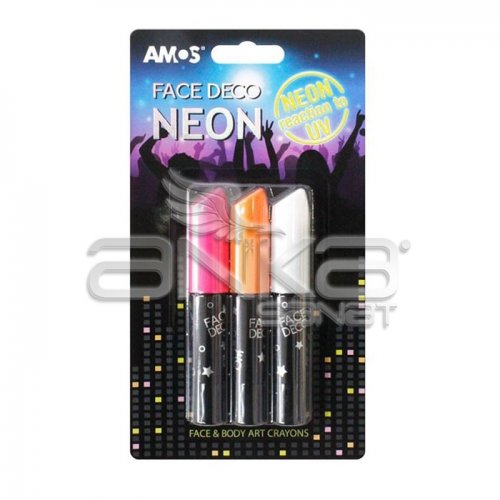 Amos Face Deco Neon Yüz Boyası 3lü