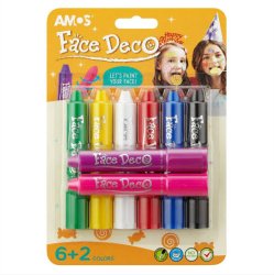 Amos - Amos Face Deco Yüz Boyası Blister 8 Renk