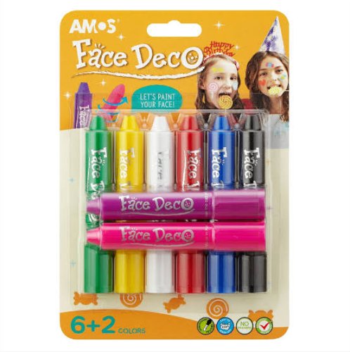 Amos Face Deco Yüz Boyası Blister 8 Renk