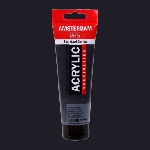 Amsterdam Akrilik Boya 120ml 850 Metallic Black - 850 Metallic Black