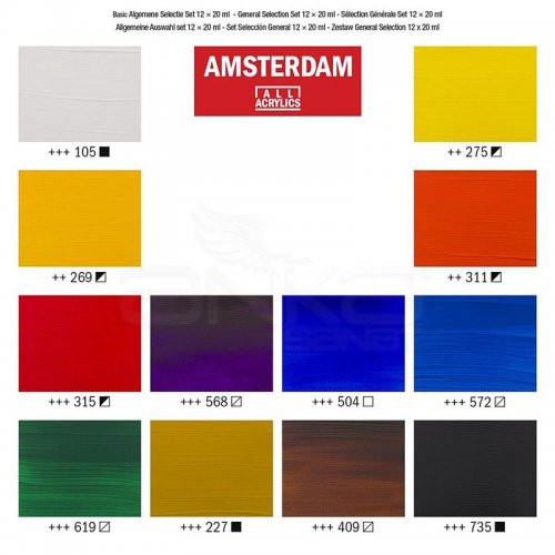 Amsterdam Akrilik Boya Seti Ana Renkler 12x20ml