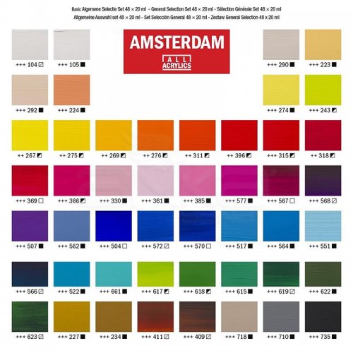 Amsterdam Akrilik Boya Seti Ana Renkler 48x20ml