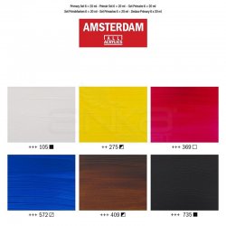 Amsterdam Akrilik Boya Seti Ana Renkler 6x20ml - Thumbnail