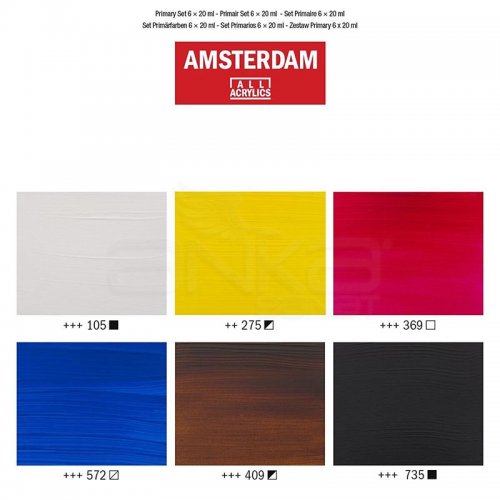 Amsterdam Akrilik Boya Seti Ana Renkler 6x20ml