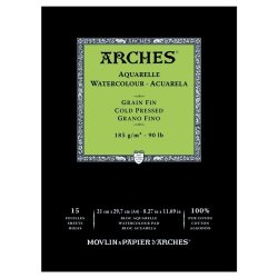 Arches - Arches Sulu Boya Blok Defter Cold Pressed 185g 15 Yaprak 21x29,7cm