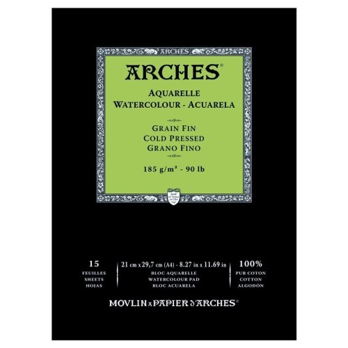 Arches Sulu Boya Blok Defter Cold Pressed 185g 15 Yaprak 21x29,7cm