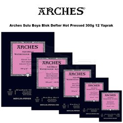 Arches Sulu Boya Blok Defter Hot Pressed 300g 12 Yaprak - Thumbnail