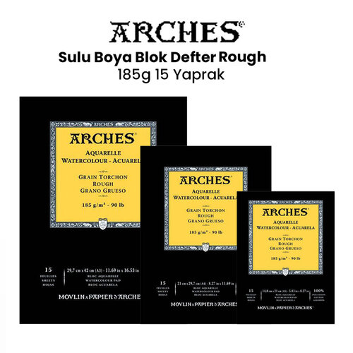 Arches Sulu Boya Blok Defter Rough 185g 15 Yaprak