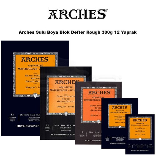 Arches Sulu Boya Blok Defter Rough 300g 12 Yaprak