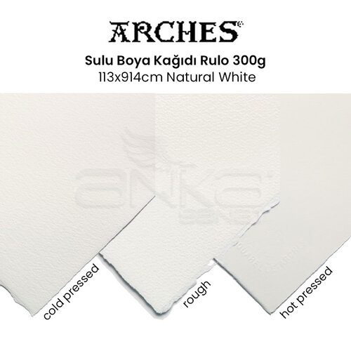 Arches Rulo Sulu Boya Kağıdı 300g 113x914cm Natural White