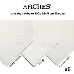 Arches - Arches Sulu Boya Tabaka Natural White 300g 56x76cm 5li Paket
