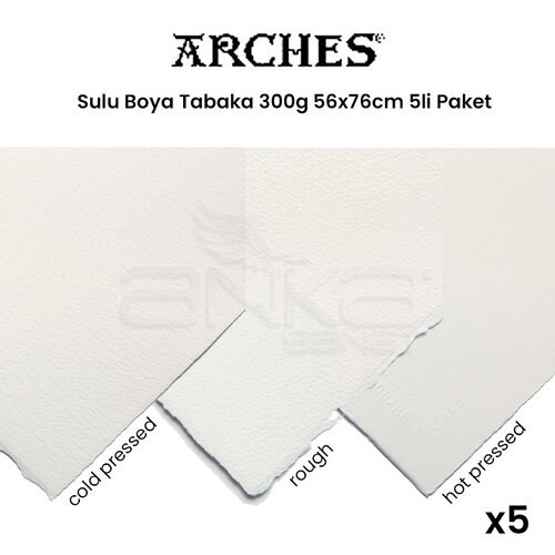Arches Sulu Boya Tabaka Natural White 300g 56x76cm 5li Paket