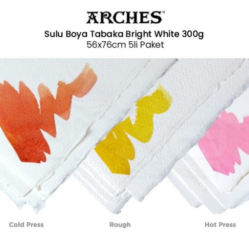 Arches Sulu Boya Tabaka Bright White 300g 56x76cm 5li Paket